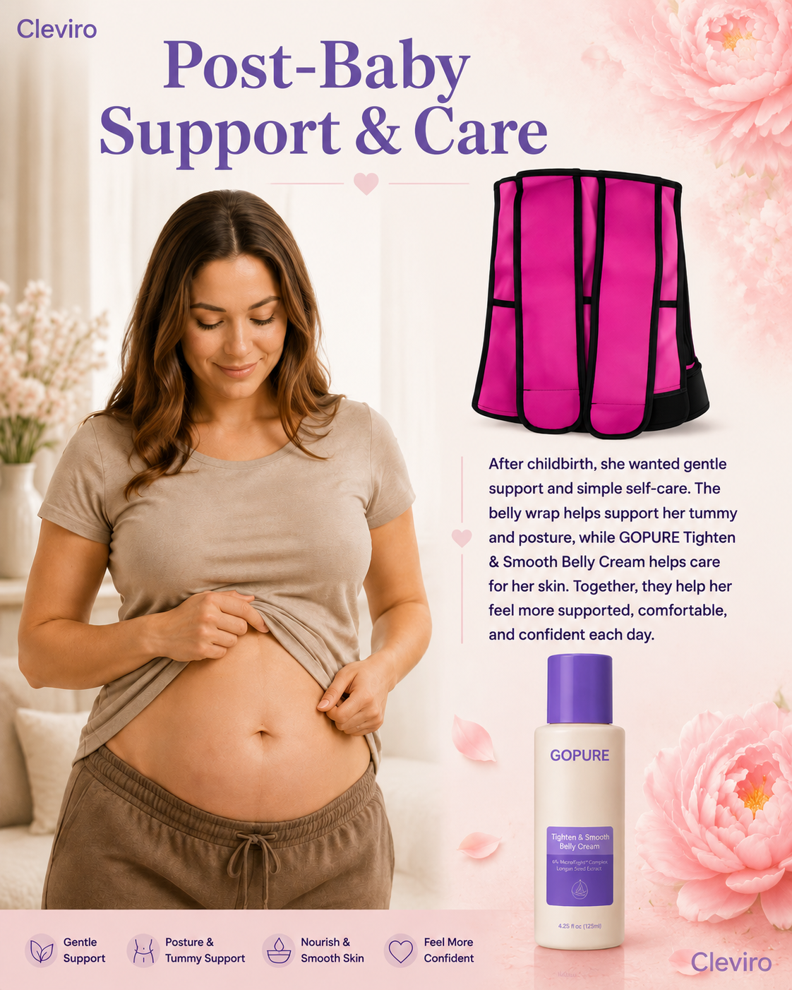 Cleviro™ Premium Adjustable Waist Trainer & Workout Support Belt